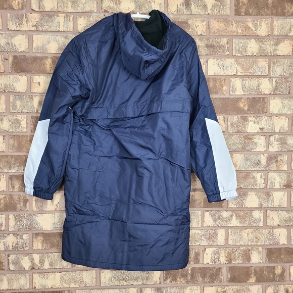 One Left! Adidas Long Parka Navy Blue White New With Tags - Picture 3 of 5